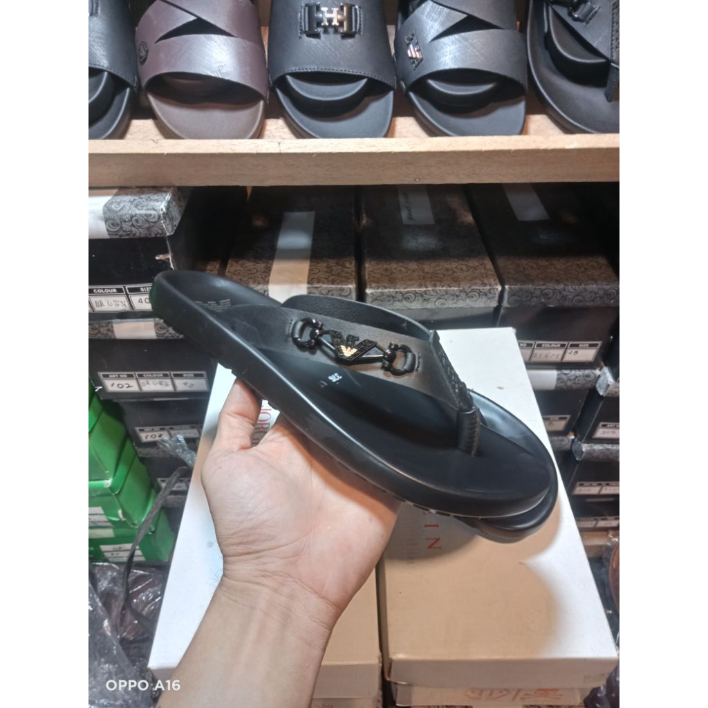 sandal slop pria sendal emporio armani