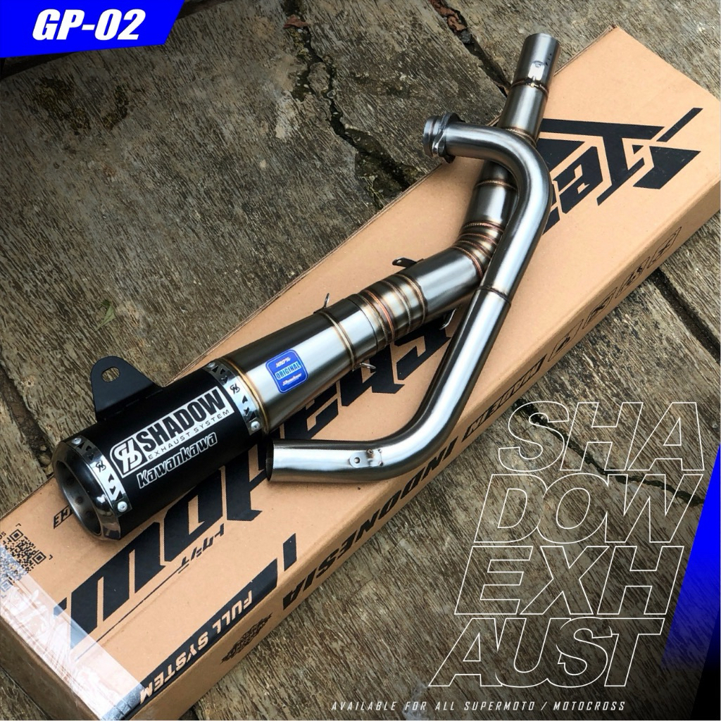 Knalpot Supermoto Herex KLX150/Dtracker type GP-2 Shadow Exhaust System