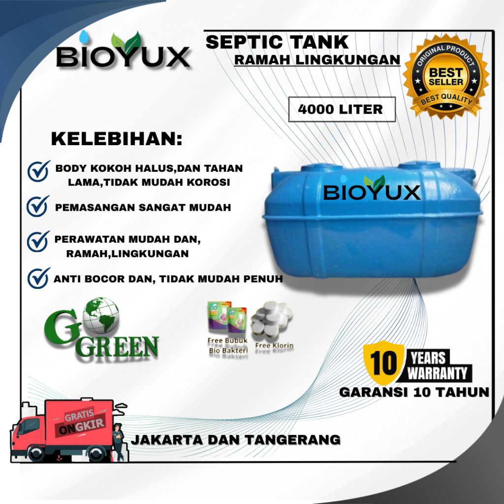 SEPTIC TANK BIOYUX FIBERGLASS RAMAH LINGKUNGAN volume 4000L