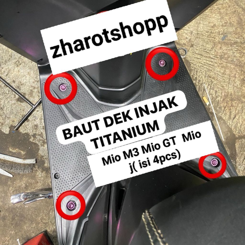 baut Titanium set dek injakan kaki YAMAHA Mio M3 mio GT Fino J(isi 4pcs)