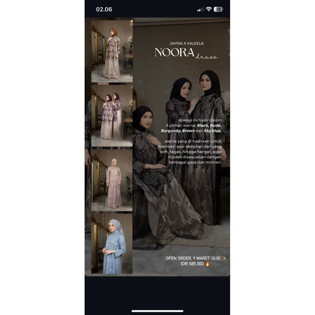 Noora Dress by Kaleela.id x Javina Official ORI