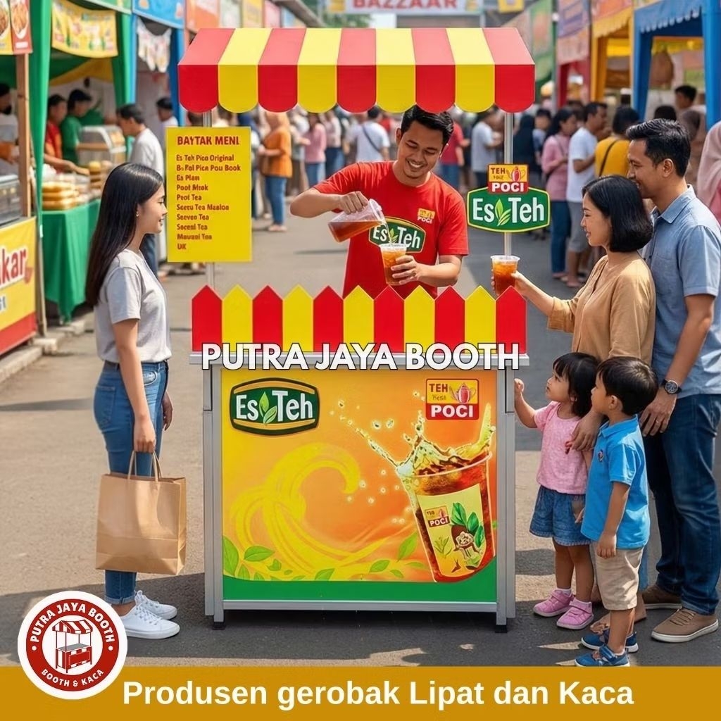 Booth Portable Es Teh + Bergambar