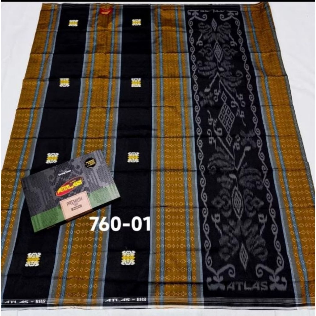 SARUNG ATLAS PREMIUM 790 SONGKET SPESIAL GOLD DAN SILVER