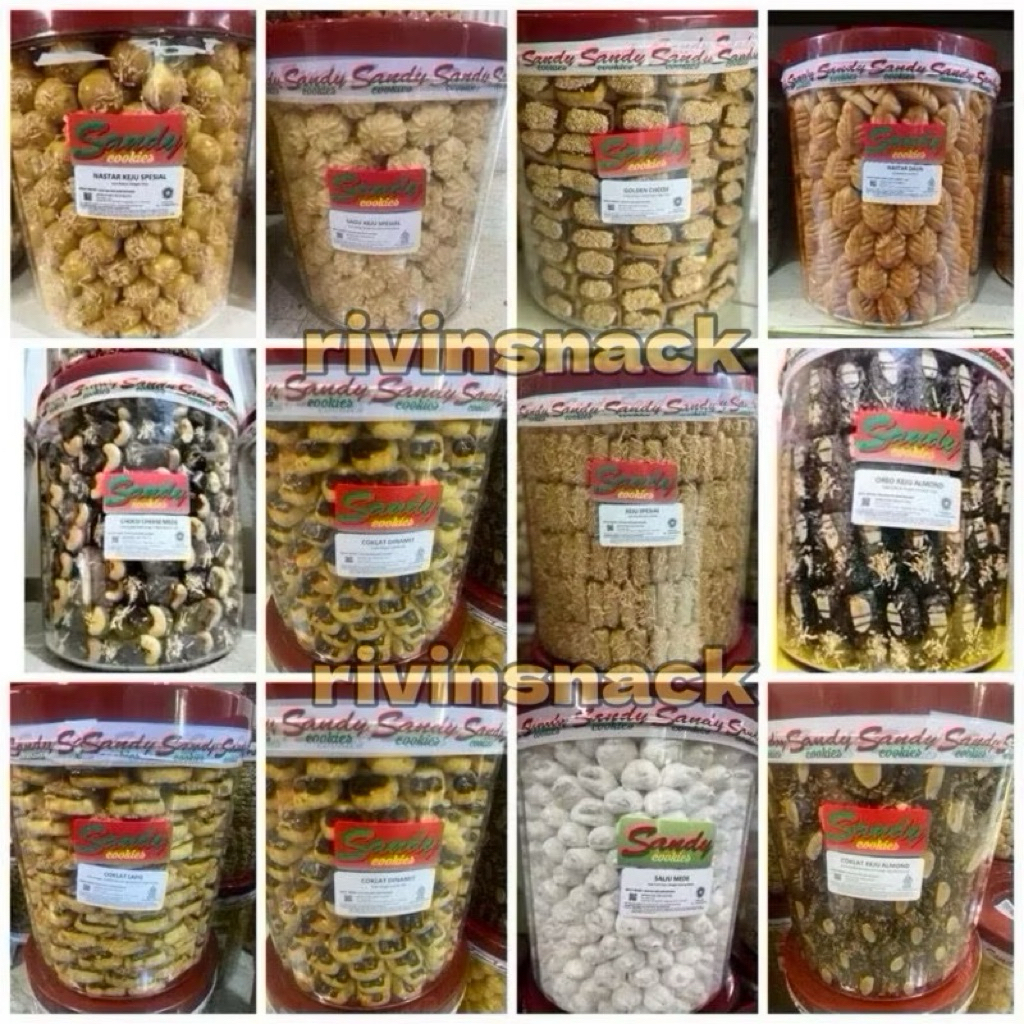 SANDY COOKIES 350gr REPACK TOPLES KOTAK (NASTAR / KASTENGEL / SAGU KEJU / PUTRI SALJU / COKLAT PITA 