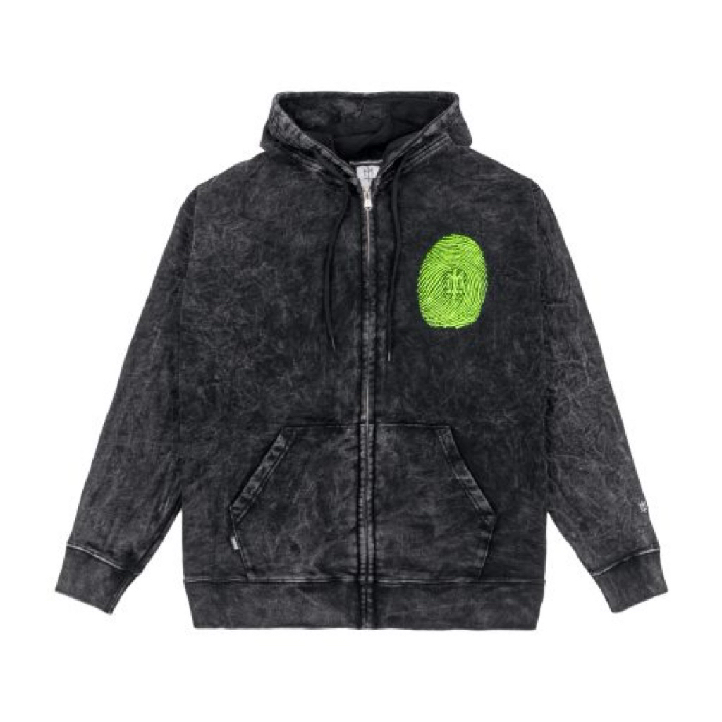 HUELLA Maternal Disaster acid washed zip-up hoodie