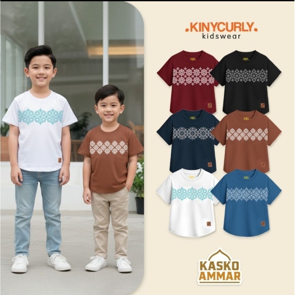 SALE RAMADHAN 3.3 Kasko Ammar by Kinycurly | Atasan Kaos Koko Anak Cowok Lengan Pendek Usia 1 Sampai