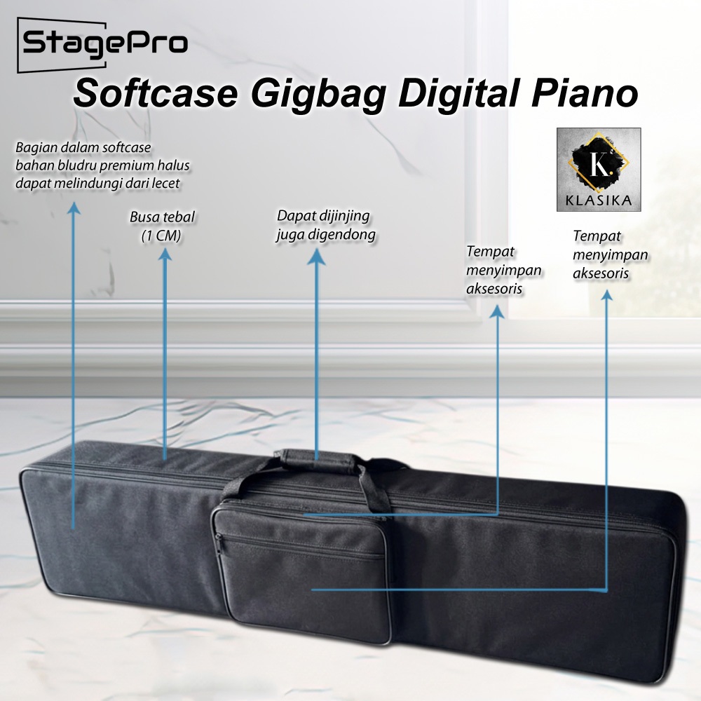 StagePro Softcase Gigbag Digital Piano Premium / Case Piano  / Softcase Gigbag Piano / Tas Piano