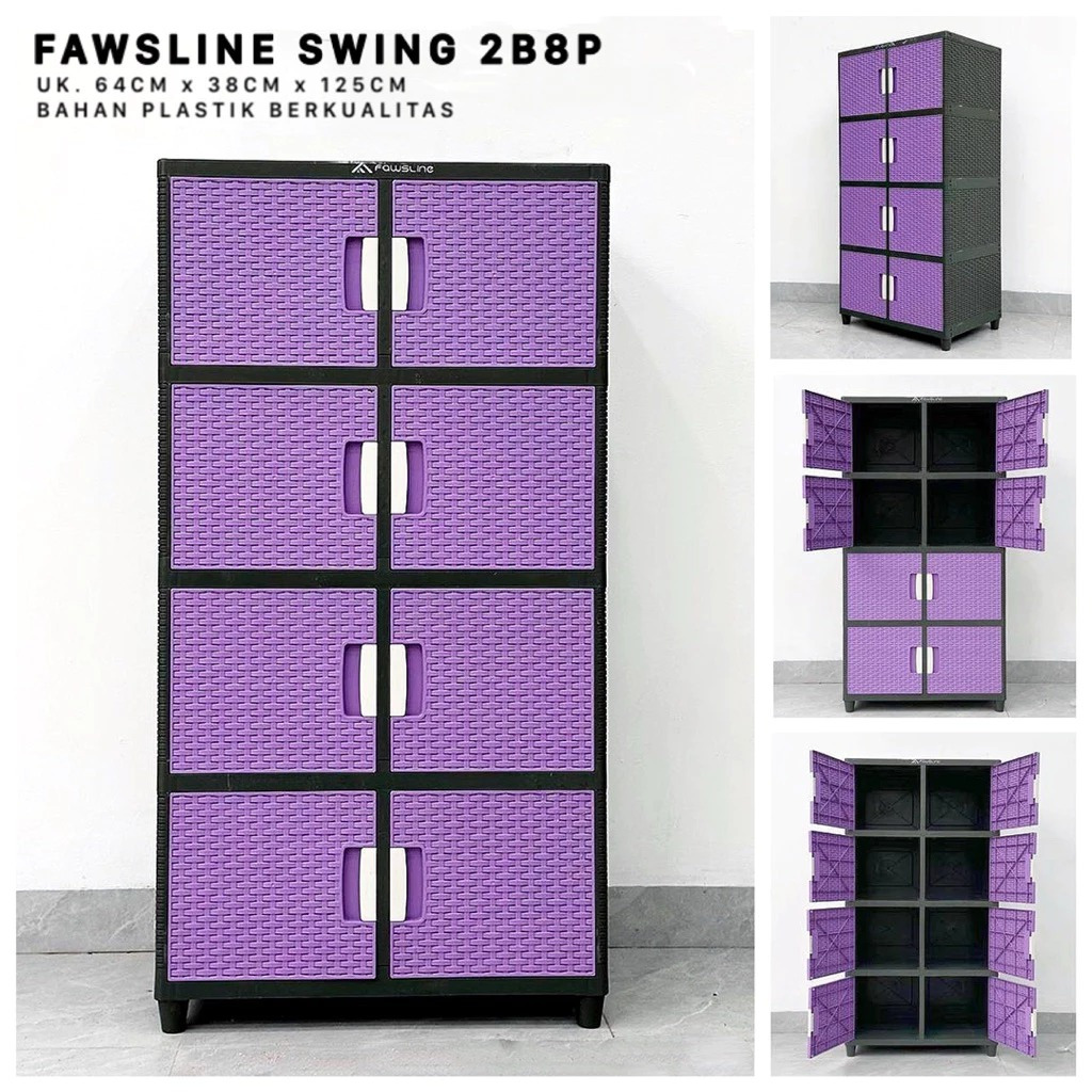 Lemari Fawsline Jumbo 4 susun | lemari fawsline color 4 susun Lemari 4 Tingkat BATAM
