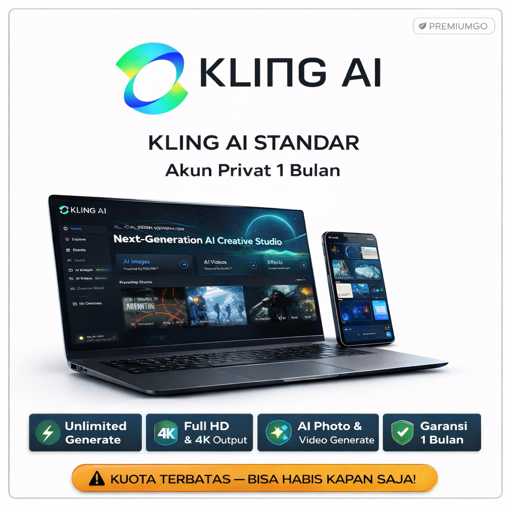 [24/7] Kling AI Standar | Akun Kling AI Privat | Akses Kling AI 1 Bulan | Garansi 1 Bulan