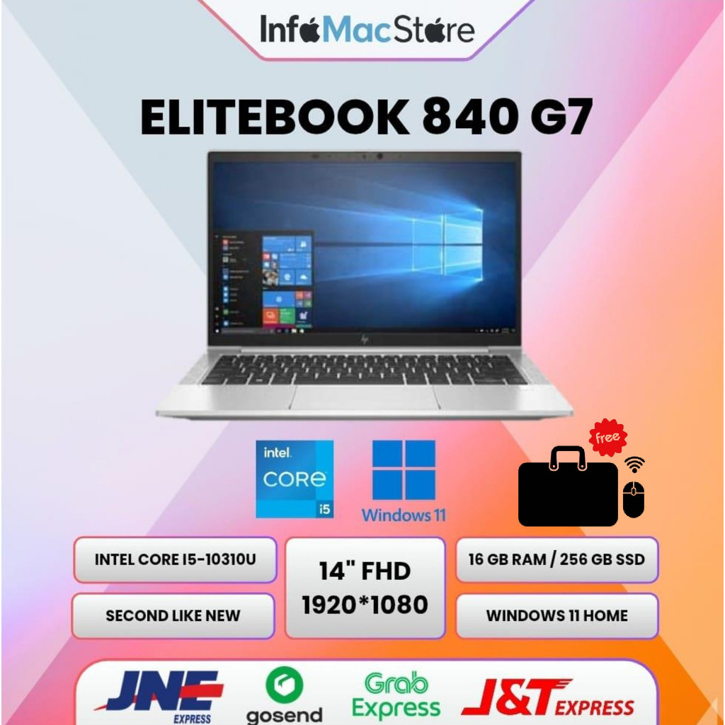 LAPTOP HP ELITEBOOK 840G7,INTEL CORE I5 GEN 10,RAM 16GB SSD 256GB