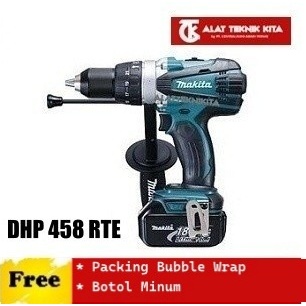 MAKITA DHP458RTE mesin bor tangan baterai DHP 458 RTE cordless hammer drill