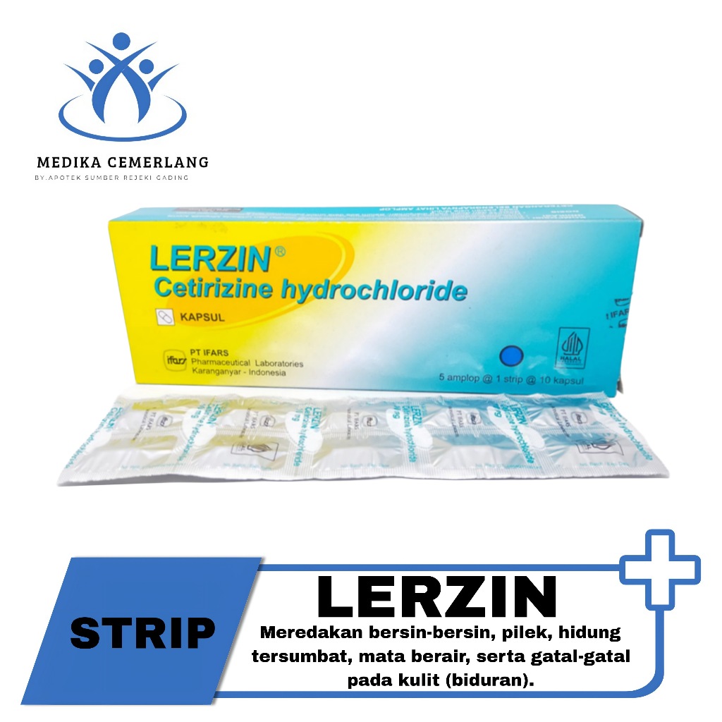 LERZIN Tablet 1 Strip Isi 10 Kapsul | Obat Gatal Alergi