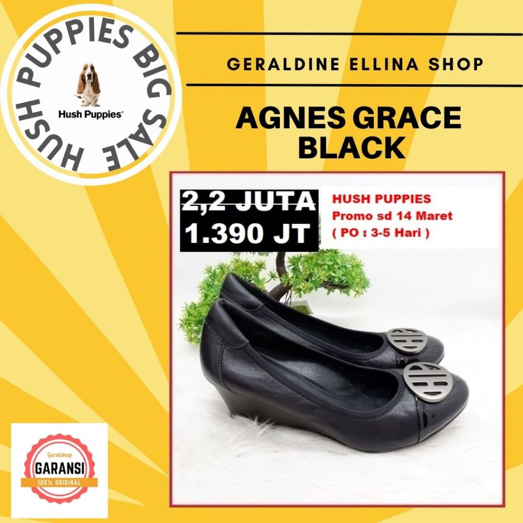 Sepatu Hush Puppies wedges wanita original SALE seri AGNES GRACE