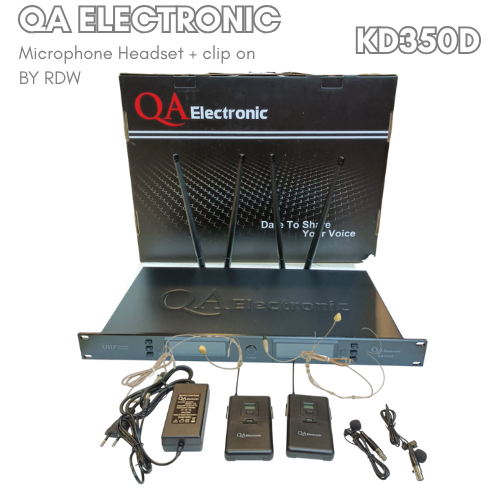 MIC WIRELESS QA ELECTRONIC KD350CL CLIP ON KD 350 CL 2 MIC JEPIT HEADSET CLIP ON UHF original by RDW