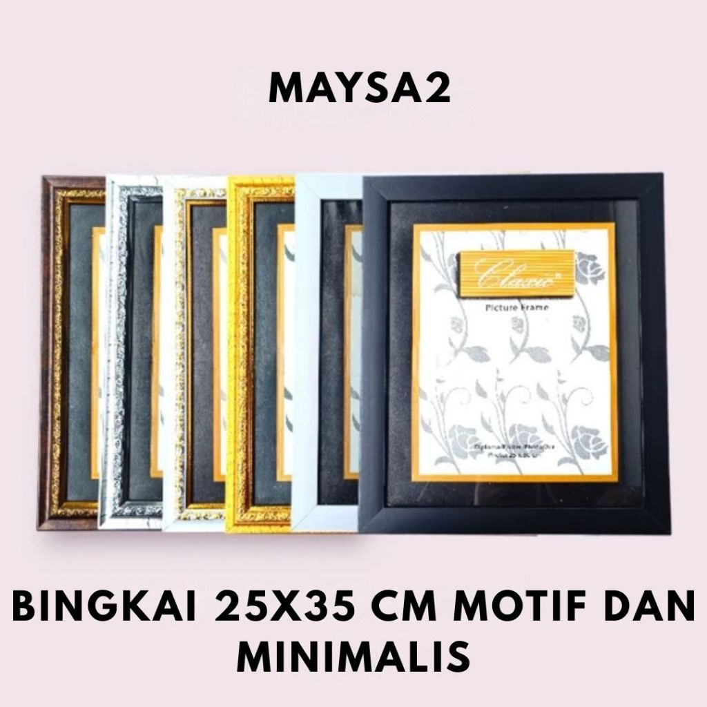 Bingkai frame figura pigura foto 12R/10R jumbo 25x30cm motif dan minimalis