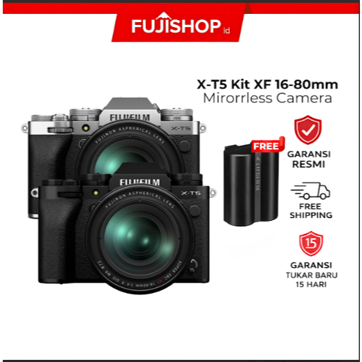 Fujifilm X-T5 XT5 Kit 16-80mm Fuji Kamera Mirrorless - Garansi Resmi