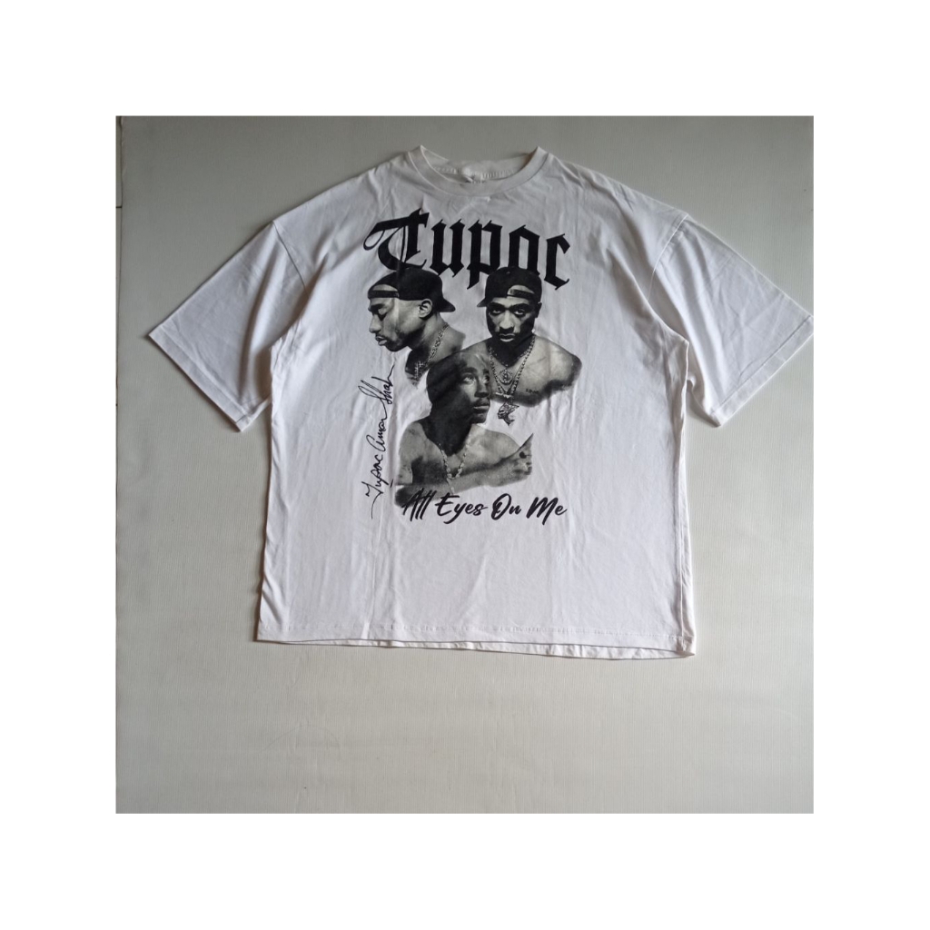 Kaos Tupac Shakur 2Pac "All Eyez On Me" By Pull N Bear Oversize Fit Official Merchandise Second Bran