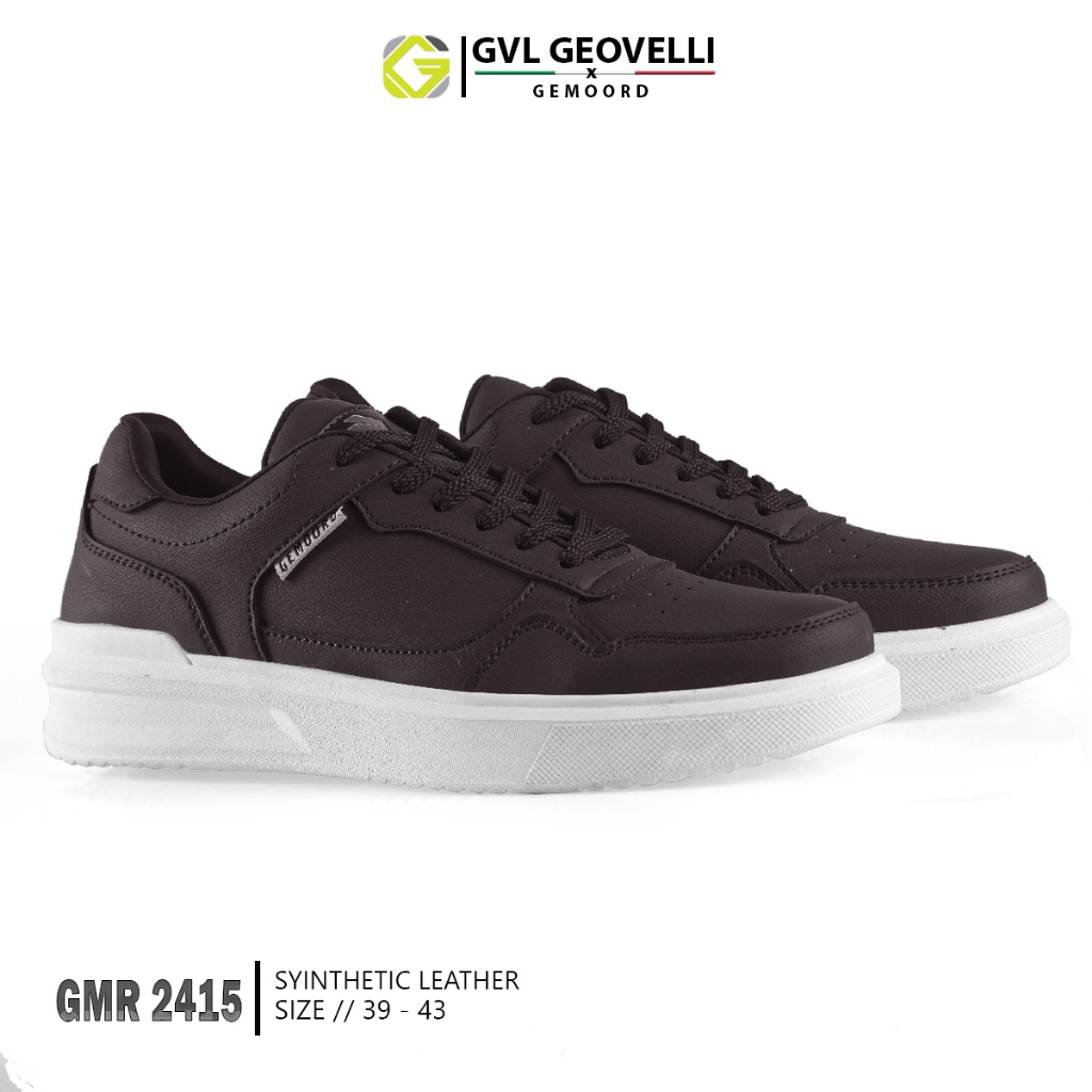 Gvl Geovelli x Gemoord G2415 Coklat - Sepatu Pria Sneakers Casual Cowok Kerja Treveling Hangout