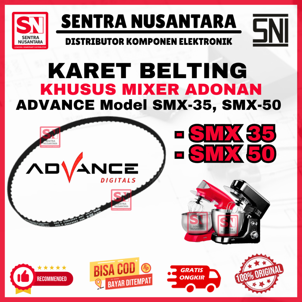 KARET MIXER ADVANCE SMX35 SMX50 ORIGINAL| BELTING MIXER ADVANCE SMX35 SMX50 GOOD QUALITY | VANBELT M