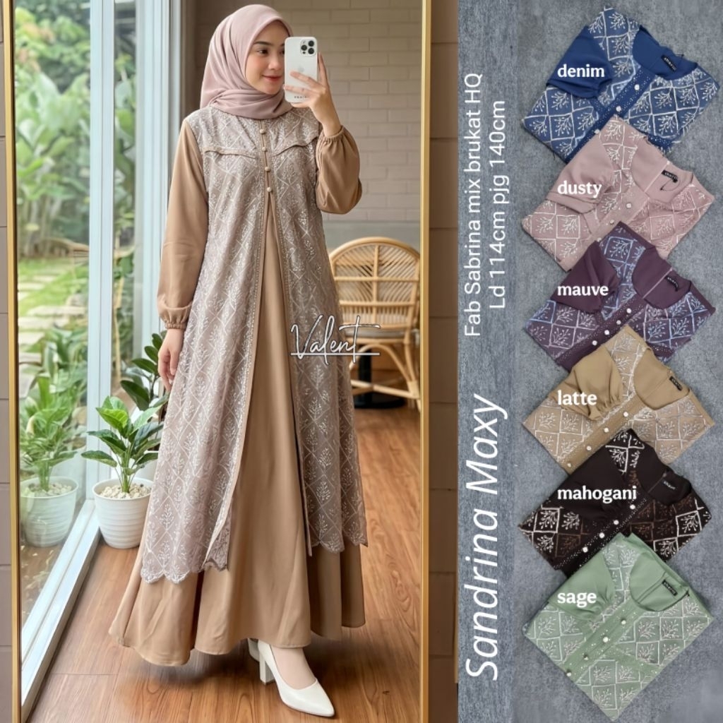 COD//SANDRINA DRESS//DRESS LEBARAN//DRESS KONDANGAN//OOTD//GAMIS WANITA//BRUKAT//VALENT