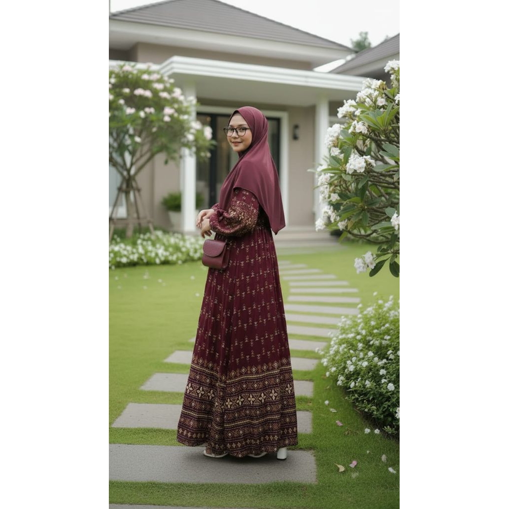 GAMIS DAiLY FATIMAH BAHAN KATUN RAYON LD 110-115