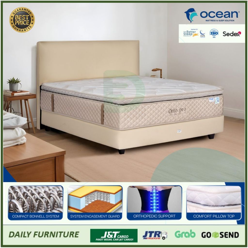 Matras Spring Bed Ocean Ortoo Pro 32cm Firm Set Kasur Tempat tidur Orthopedic SUPPORT