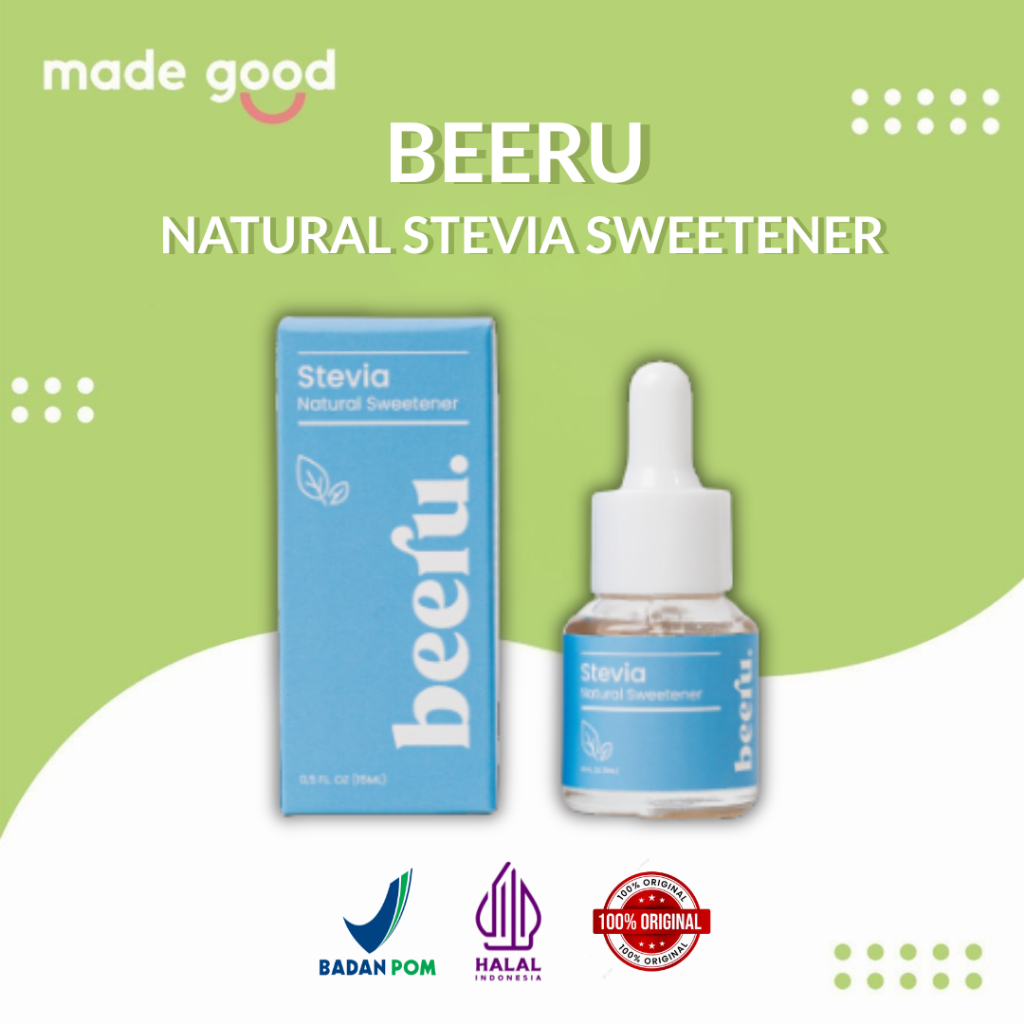 Beeru Stevia Natural Sweetener 15ml Pemanis Alami Stevia Sugar Free Pengganti Gula