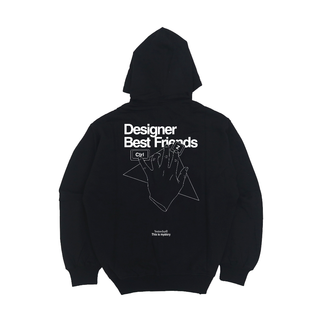 Yesterday – Jaket Hoodie Zipper Distro Pria Wanita Kece Tebal Sweater Premium Original Hitam Design