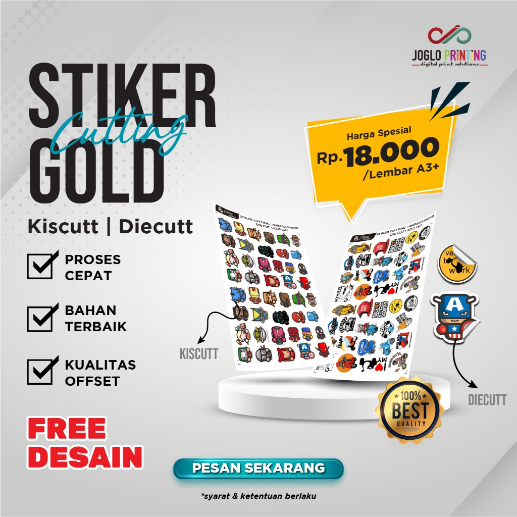 Sticker Vinyl Gold Termurah / Stiker Gold / Print Stiker