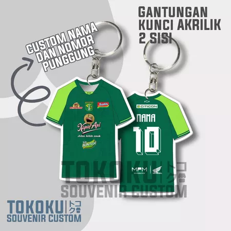 GANTUNGAN KUNCI JERSEY PERSEBAYA SURABAYA CUSTOM free NAMA & NOMOR PUNGGUNG