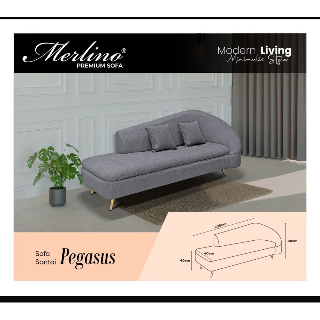 Sofa Santai Merlino Kain Denim Premium