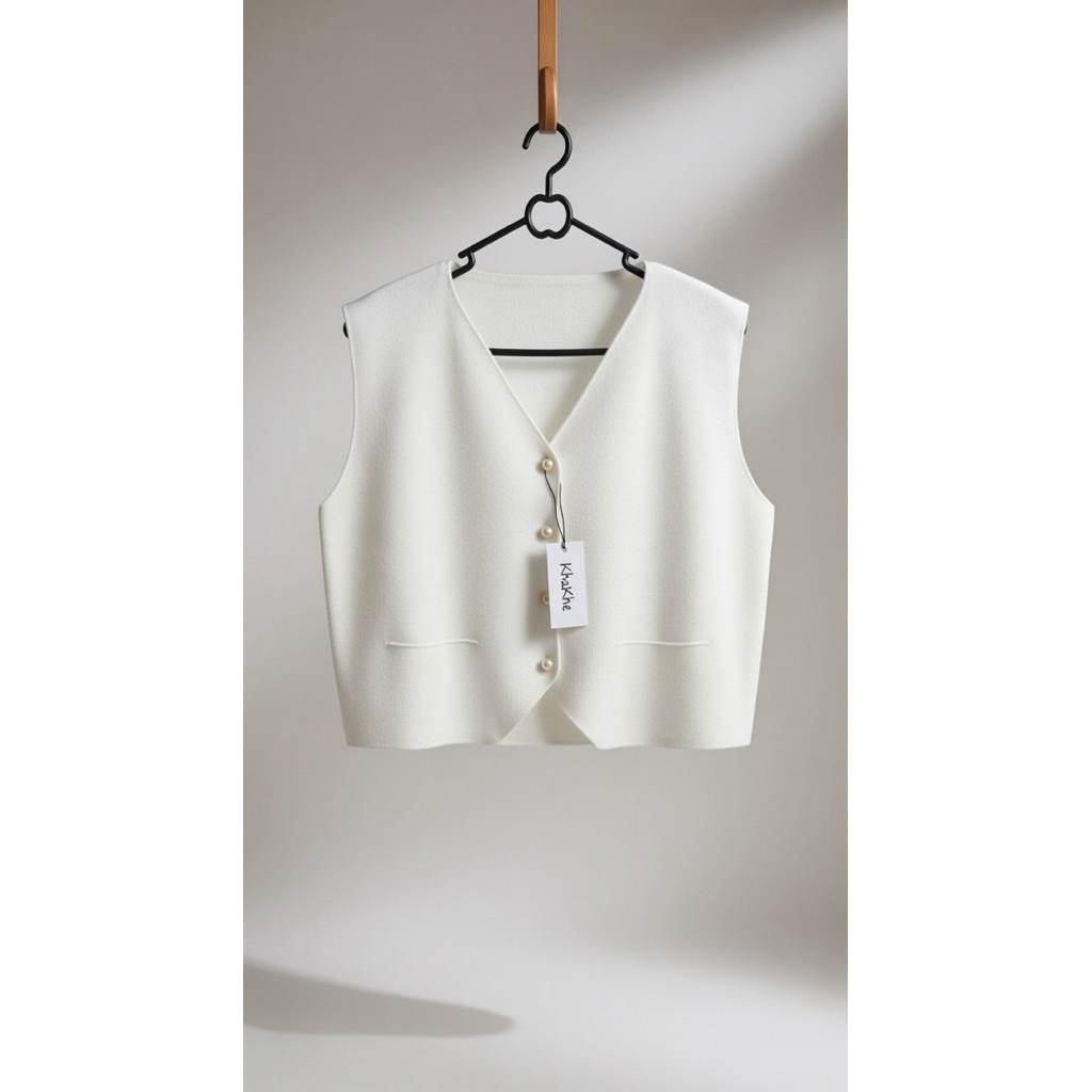 VEST RAJUT WANITA KANCING MUTIARA / OUTER WANITA