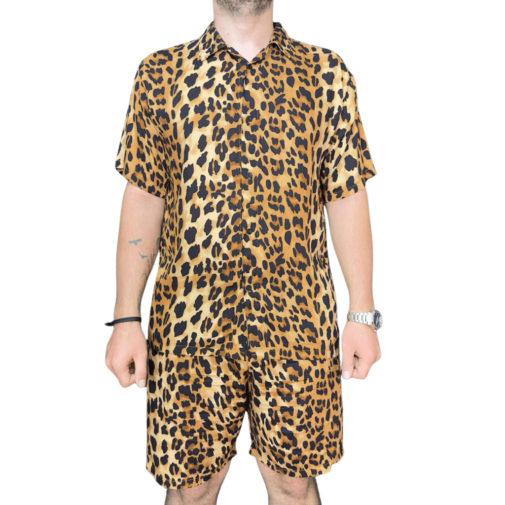 SERACI - one set kemeja pria dan wanita setelan celana pendek hawaii daily outfit pantai bahan rayon