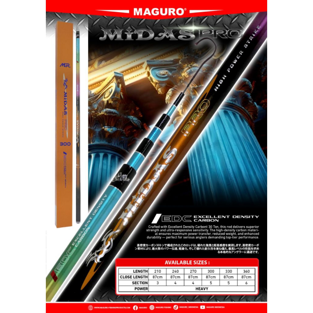 Tegek Maguro Midas Pro Heavy Carbon 210 240 270 300