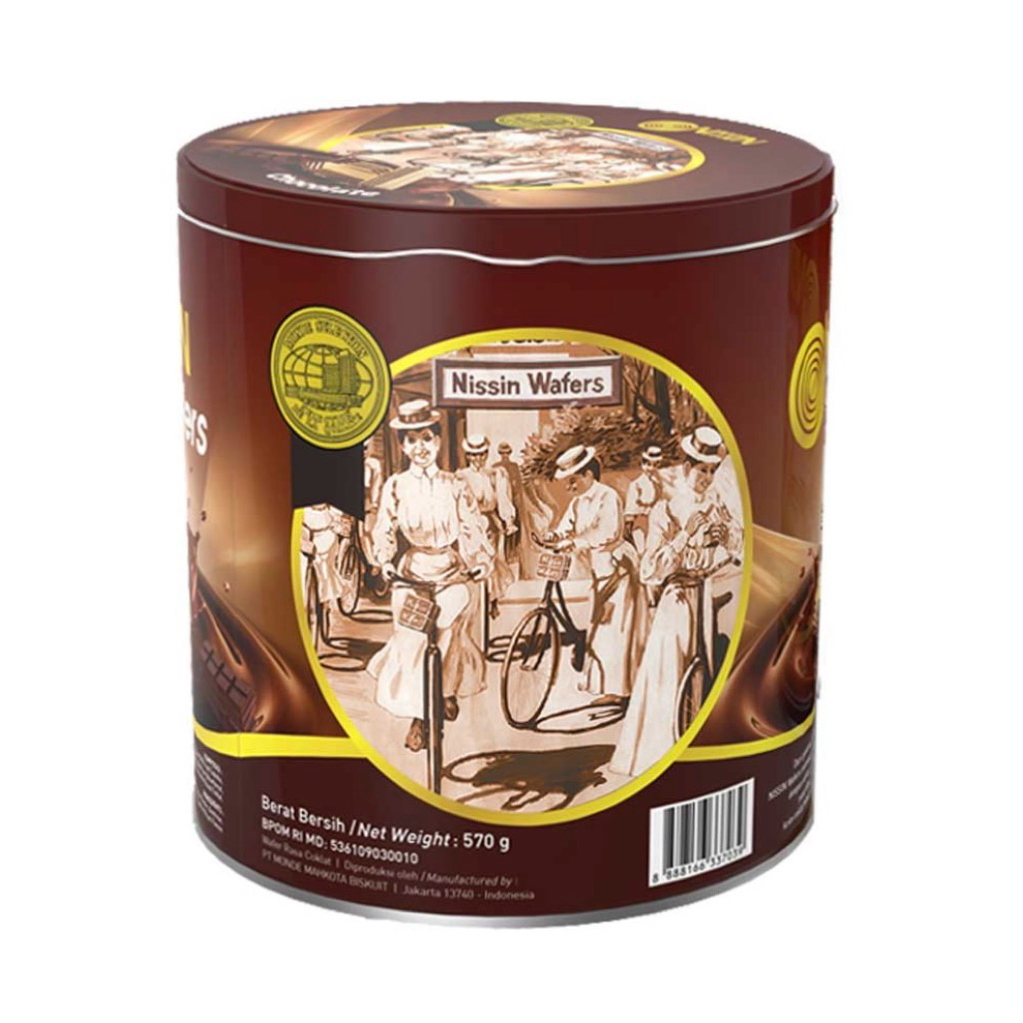 NISSIN WAFER COKLAT 570gr kaleng