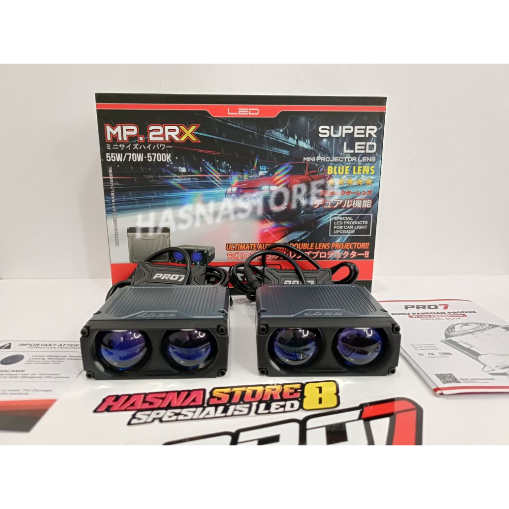 PRO7 MP2 RX MINI LASER 2 MATA 55/75W BLUE LENS SUPER TERANG LAMPU KABUT