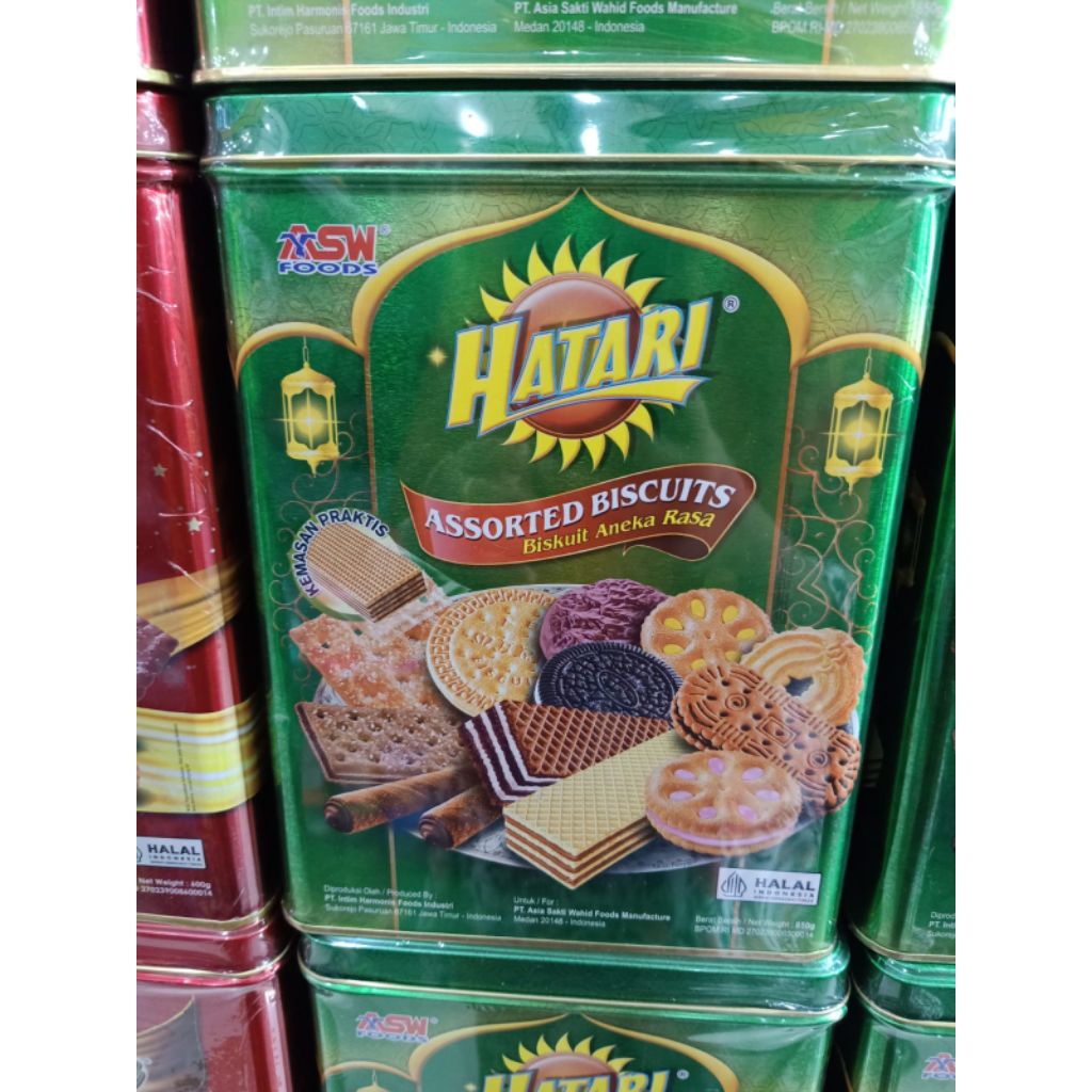 Hatari assorted biscuit aneka rasa kaleng kotak 650g