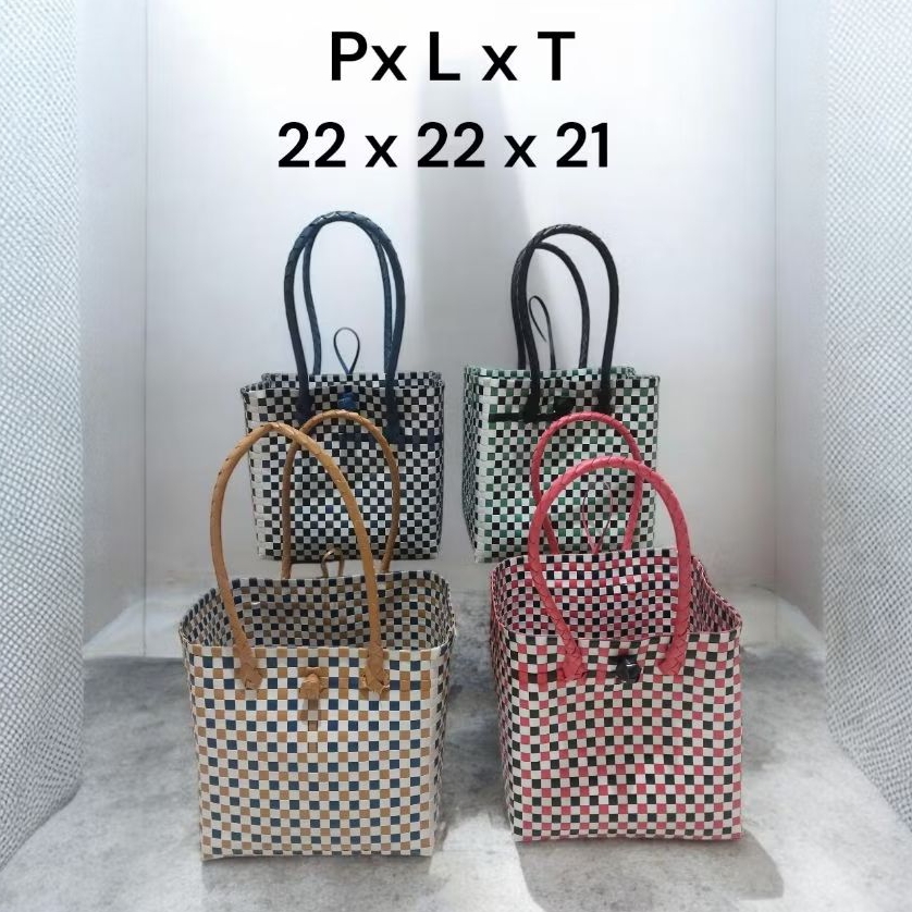 Tas Anyaman Kotak Tali Panjang / Tas Hampers Lebaran / Tas Hajatan