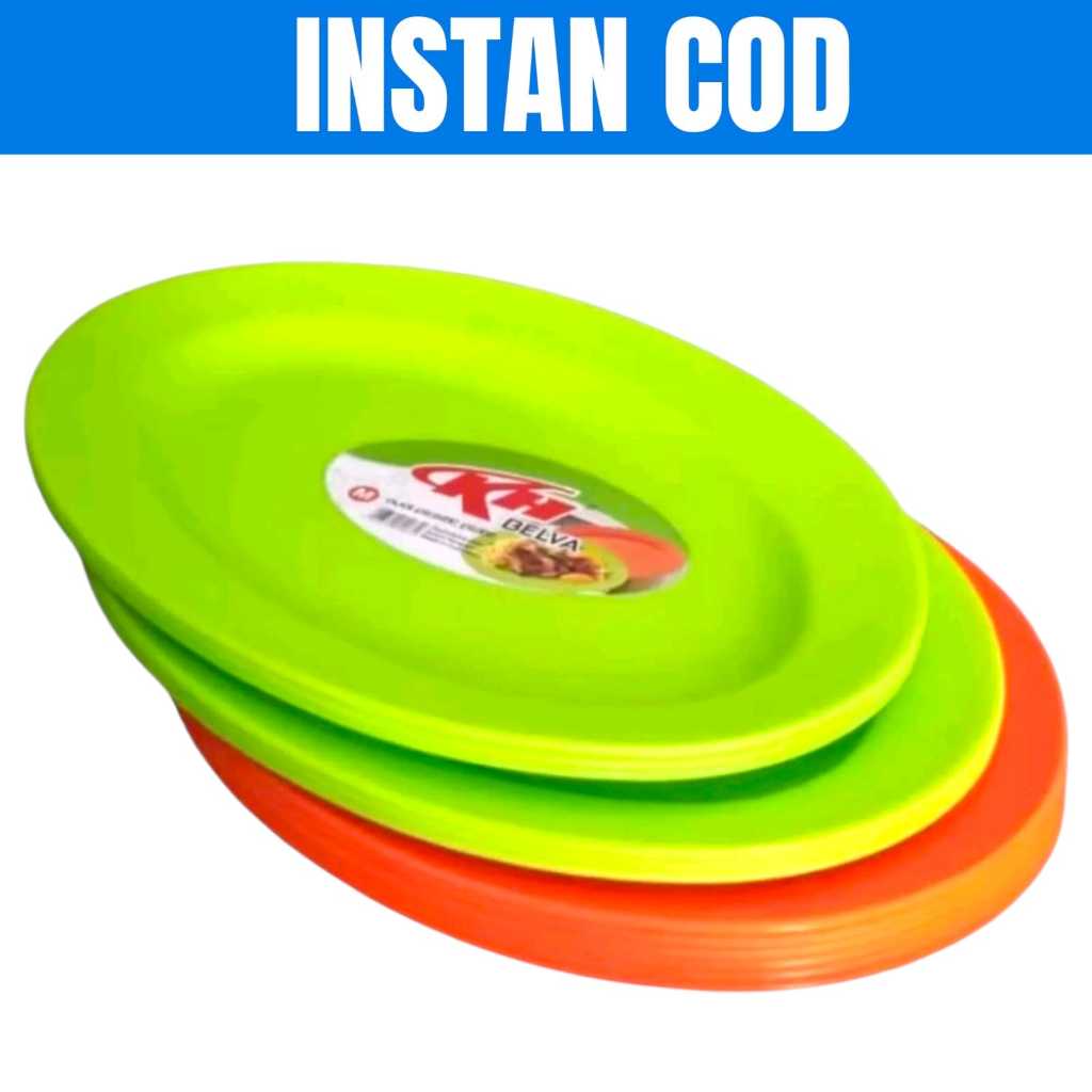 6 PCS PIRING/LODOR PLASTIK KH BELVA/ PIRING OVAL BELVA PLASTIK PLATE