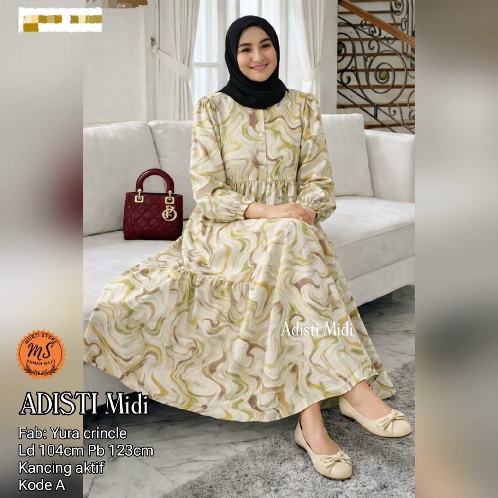 Dress Adisti Midi Yura Crincle