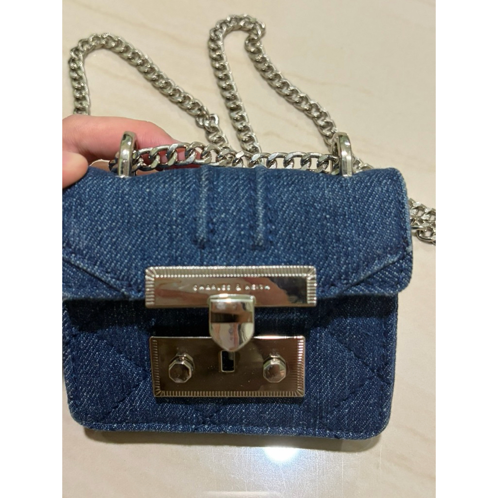 Charles and Keith Micro bag denim