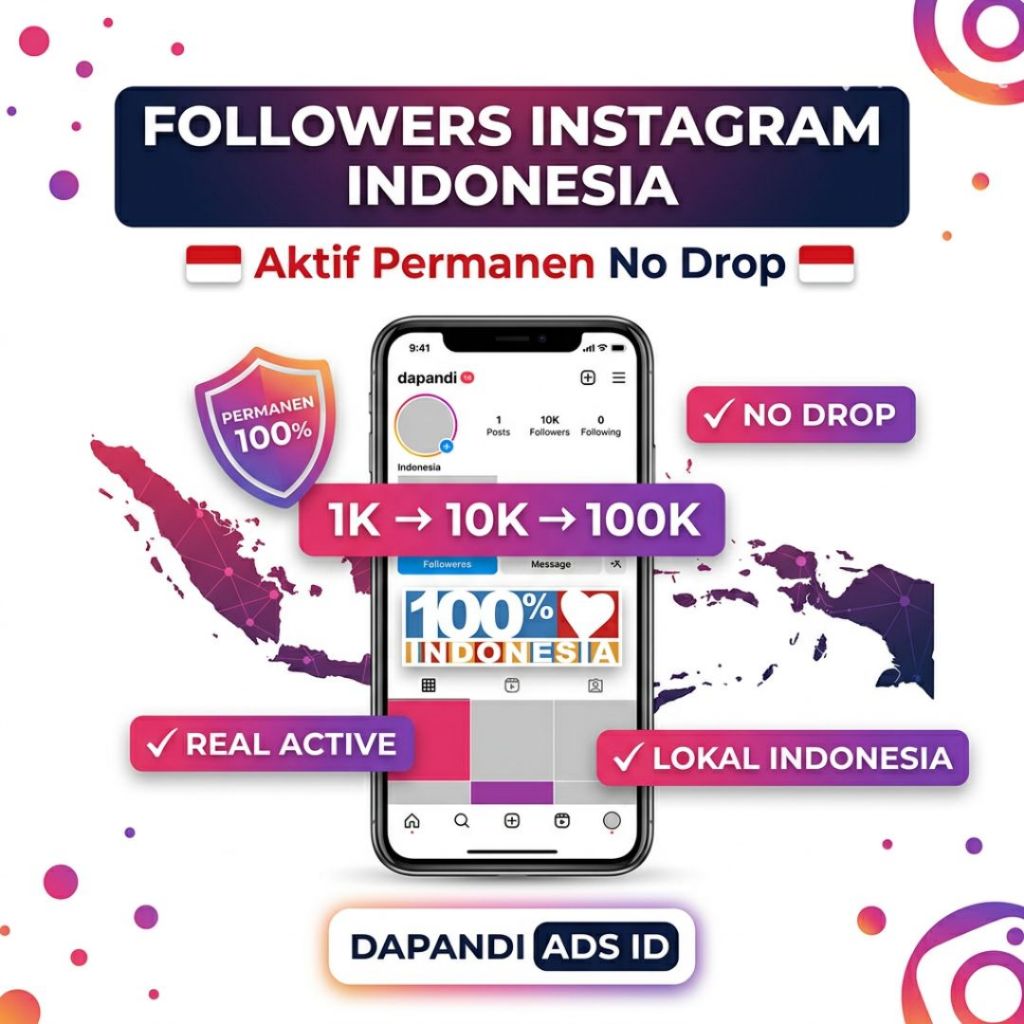 Jasa Suntik / ISI Followers Instagram INDONESIA  Aktif Permanen 100% No Drop | DAPANDI ADS ID