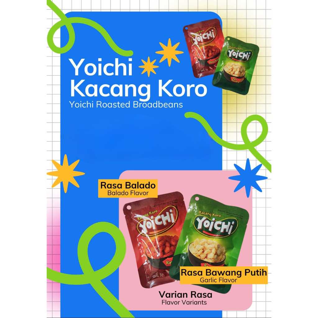 YOICHI Snack Kacang Koro 12G - Rasa Balado dan Bawang Putih