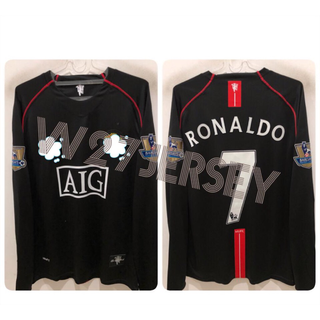 JERSEY RETRO - IVU AWAY LONGSLEEVE 2007-2008 name player Ronaldo + Patch EPL 06/07 Champions