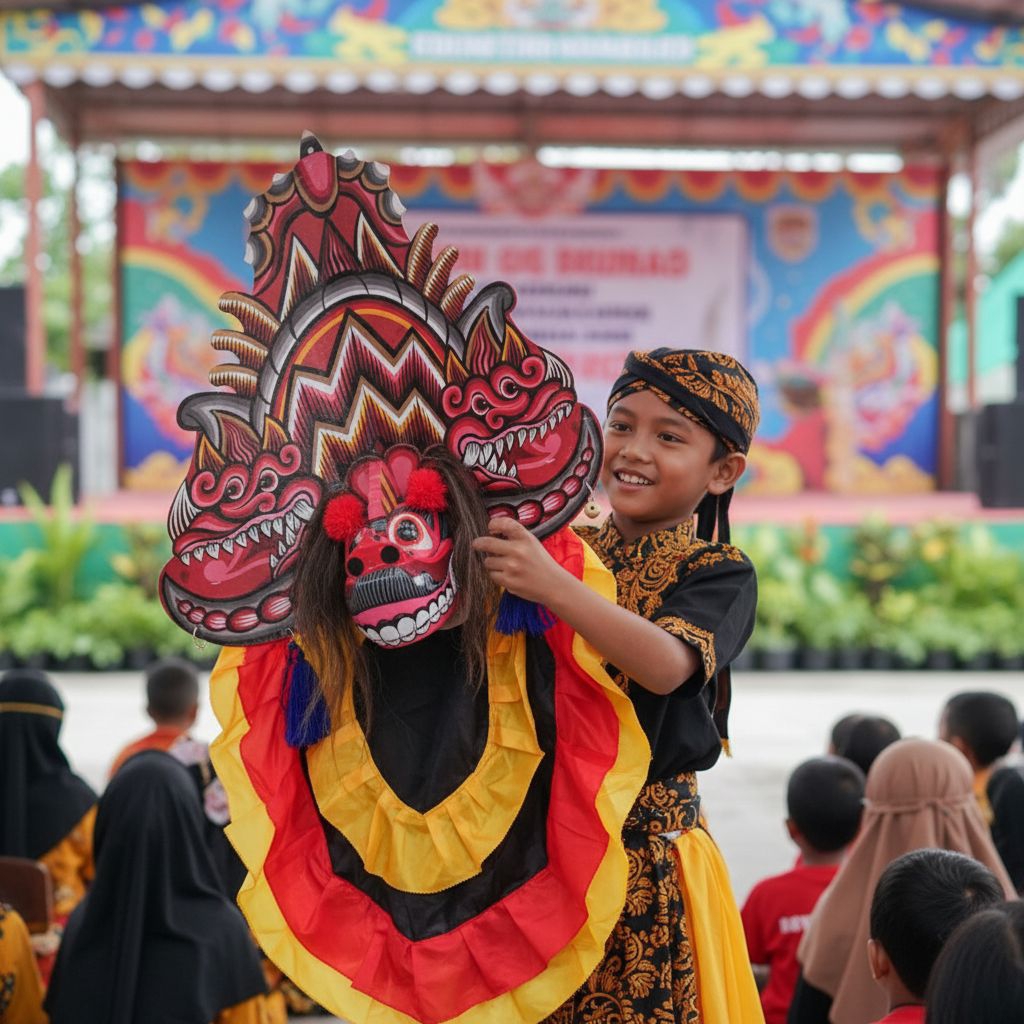 Barong Kayu Anak Caplokan Motif Naga – Siap Pentas Seni