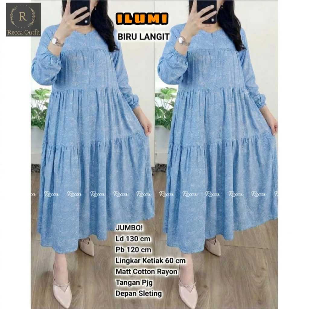 MINI DRESS WANITA LENGAN PANJANG JUMBO SIZE XXXL LD 130 KATUN RAYON MOTIF TERBARU PAKAIAN WANITA DRE