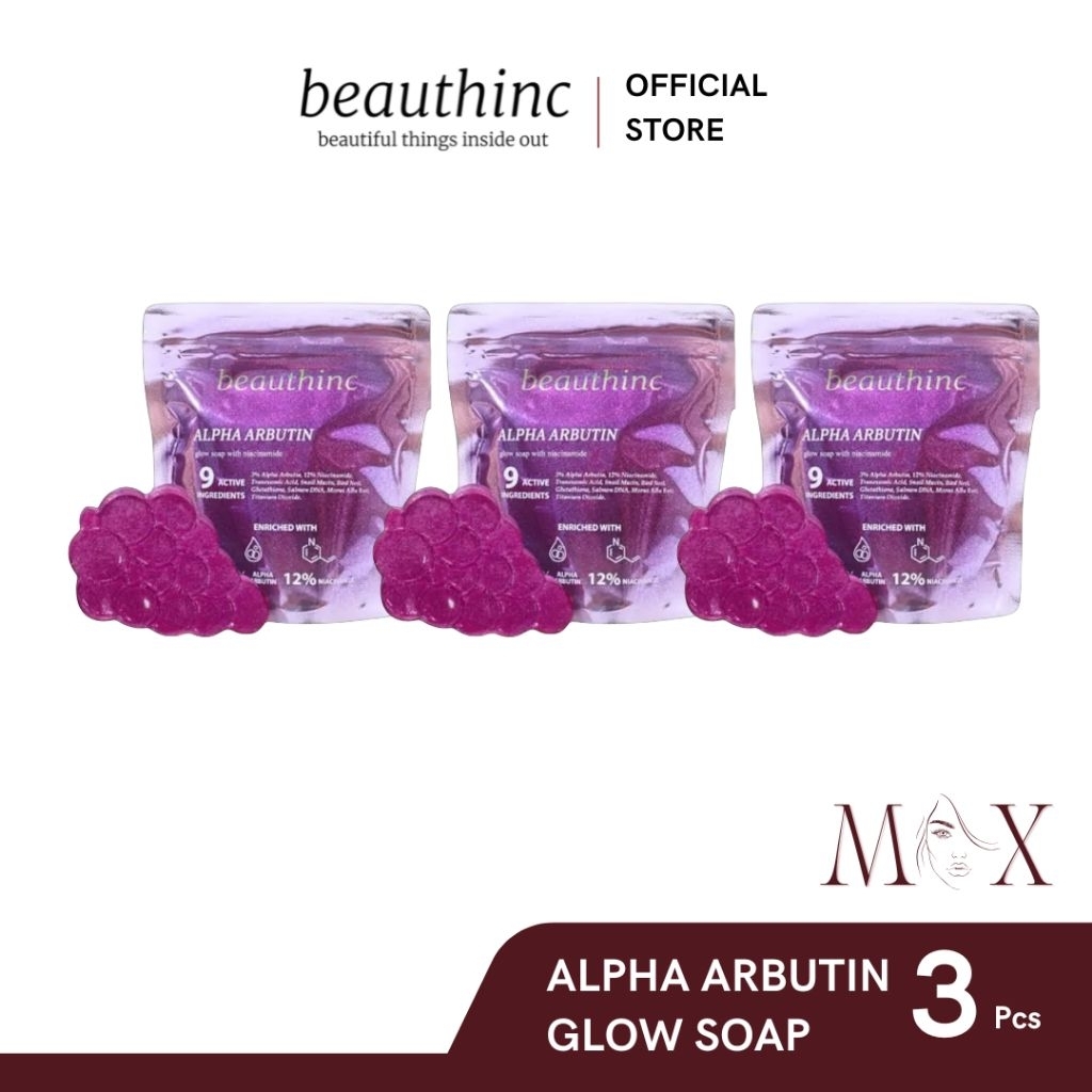 BEAUTHINC - 3% Alpha Arbutin Glow Soap 3pcs | Sabun Batang
