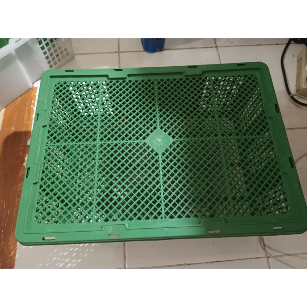 KERANJANG PLASTIK BEKAS BUAH, PLASTIK  TEBAL , UKURAN 49X35X16 CM, PLUS TUTUP
