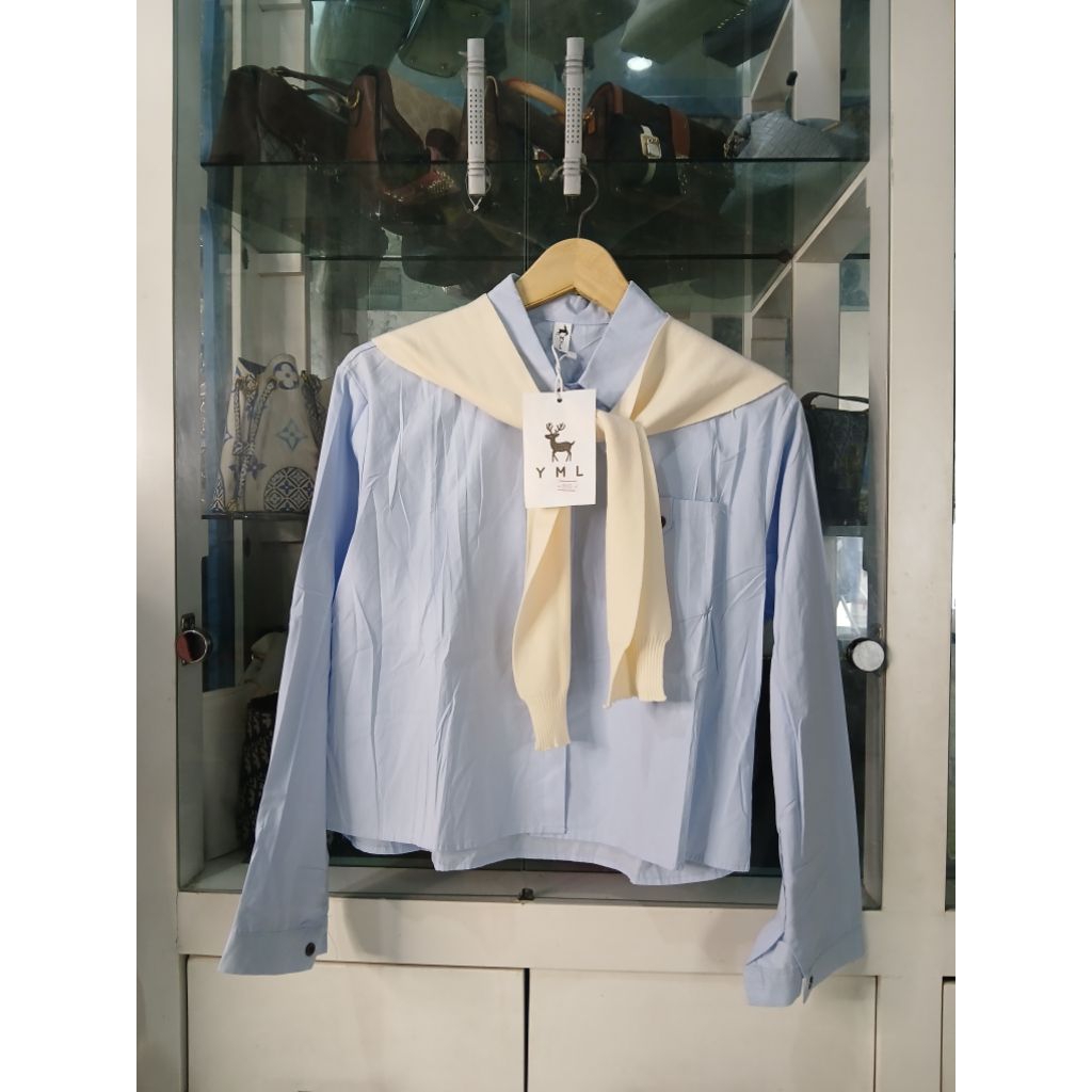 Kemeja syal biru .ungu