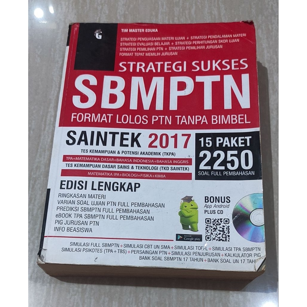 STRATEGI SUKSES SBMPTN SAINTEK 2017, BUKU BEKAS, LIKE NEW